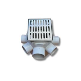 WEB - CAJA DE PISO 10X10 CON REJILLA PLATEADA